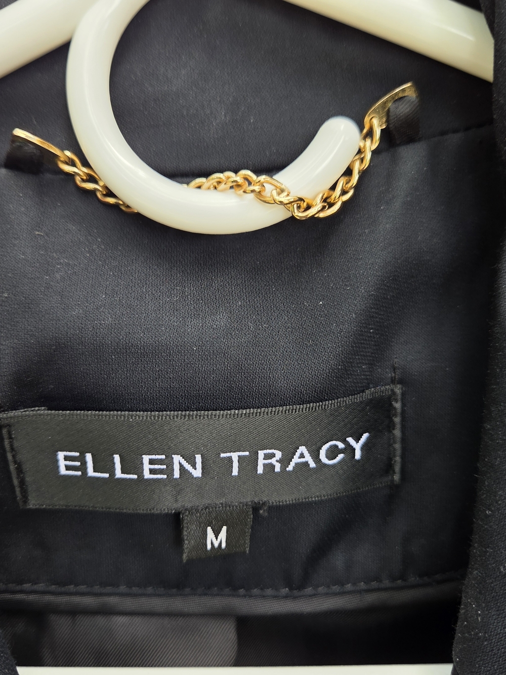 Ellen Tracy Black Belted Trench Coat - Picture 5 of 11